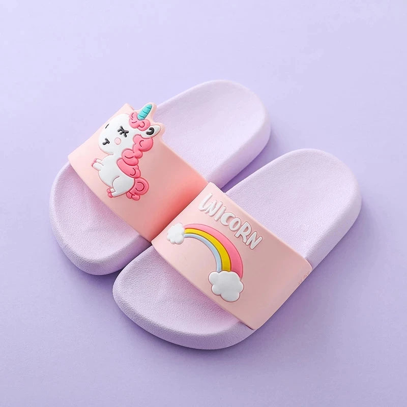 Cute Animal Pattern Slippers for Boys Girls New Summer Kids Beach Shoes Baby