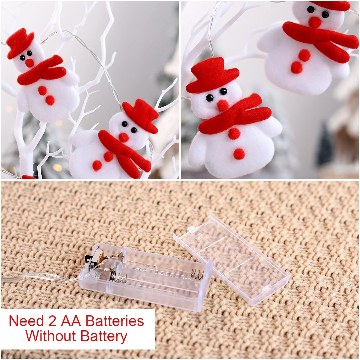 Snowman Christmas LED Garland String Lights Merry Christmas Decorations