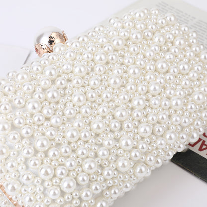 Luxury Special Crystals Womens Wedding  Beaded Pearl Clutch  Handmade Bags