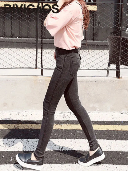 BIVIGAOS Fashion Women Casual Slim Stretch Denim Jeans Leggings Pencil Pants \