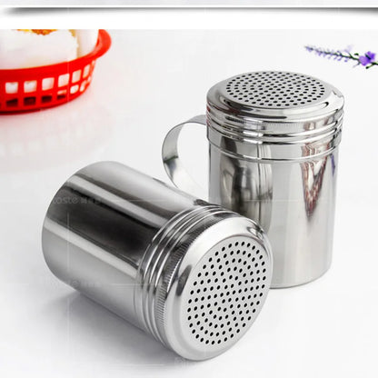 1pcs Stainless Steel Spice Sugar Salt Handle Pepper Herb Shaker Jar Box