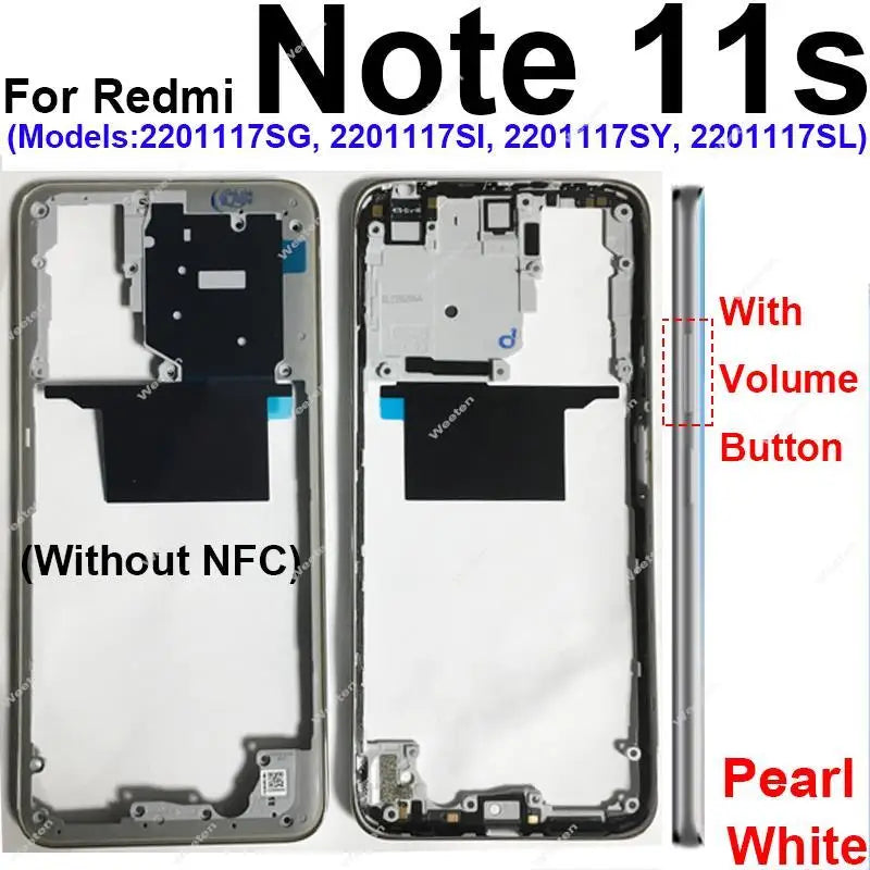 Middle Frame Housing for Xiaomi Redmi Note 11 Note 11S 4G Middle Cover Bezel