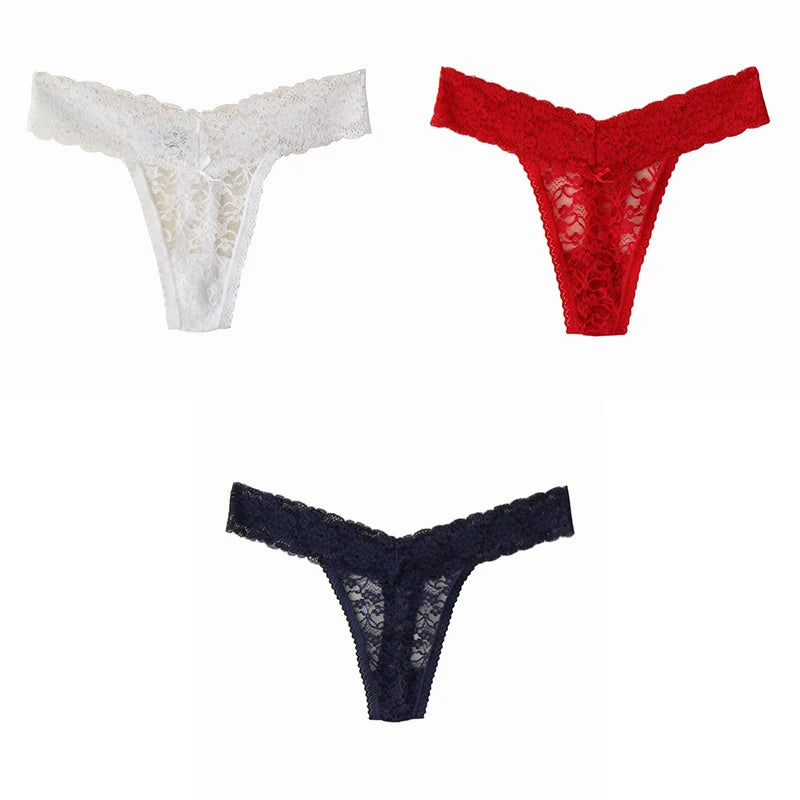 Woman Intimates Low-Rise Soft Female Panties New Plus Size Thongs 3 Pieces