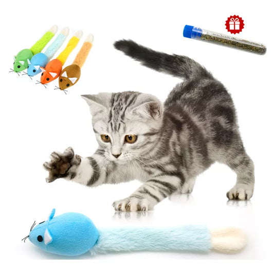 Pet Cat Toy Interactive Cats Teaser Toys Long Tail Mouse Toy Scratch Playing