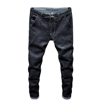 Jeans Men Skinny  Washed Casual Solid Black Spring Summer Denim Jean Slim