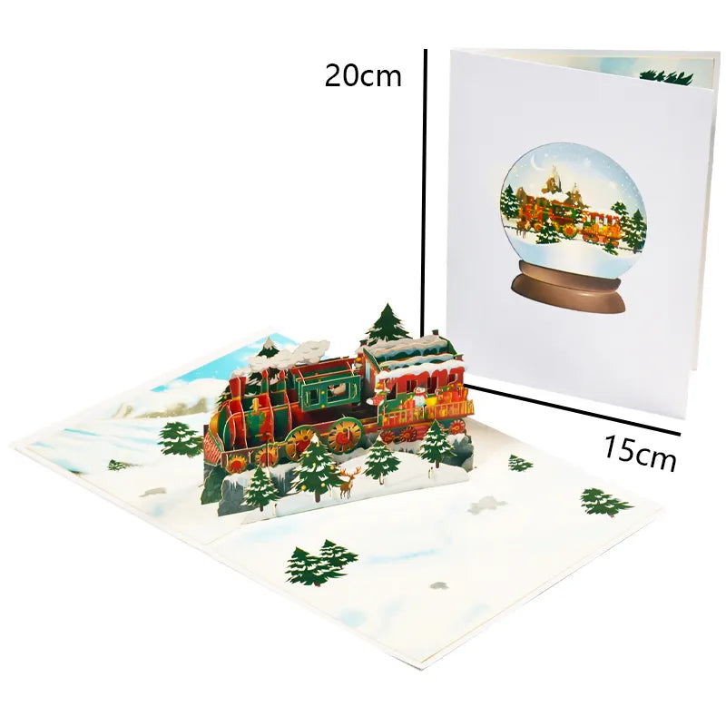 Merry Christmas Cards Christmas Tree Winter Gift Pop-Up Cards