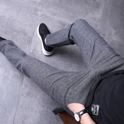 Fashion Casual Classic Checkered Mens Dress Pants Formal Business Slacks