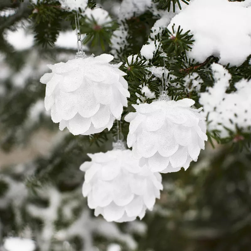 10/8/6cm Shatterproof White Foam Christmas Balls for Xmas Tree Decor Christmas