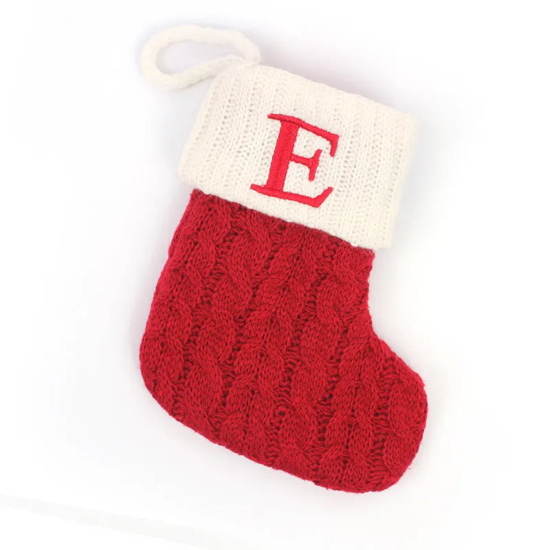 Letters Christmas Stocking New Knitting Christmas Tree Pendant Decorations