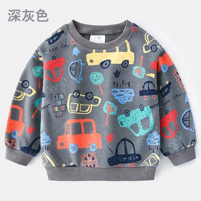 Baby Car Sweatershirt 2024 Spring Kid's Clothes Toddler Fashion Print