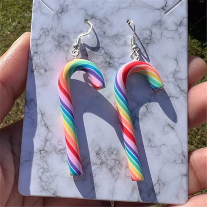 New Cute Candy Cane Earrings Christmas Earrings Christmas Gifts Holiday Jewelry