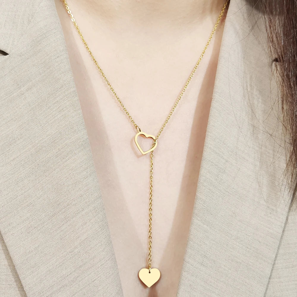 CACANA Long Pendant Heart-Shaped Necklaces Pendants for Women