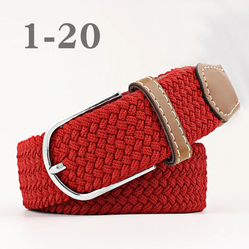 ZLD 60 Colors Female Casual Knitted Pin Buckle Men Belt