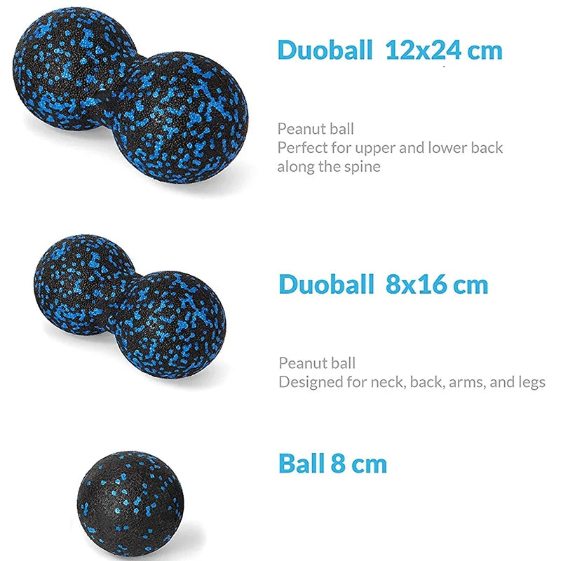 Peanut Fitness Massage Ball Set Yoga Roller Double Lacrosse Mobility Ball