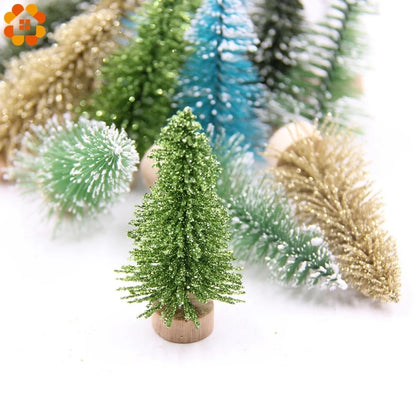 10pcs/Lot 65mm Christmas Trees Small Pine Trees Mini Trees Placed in the Desktop