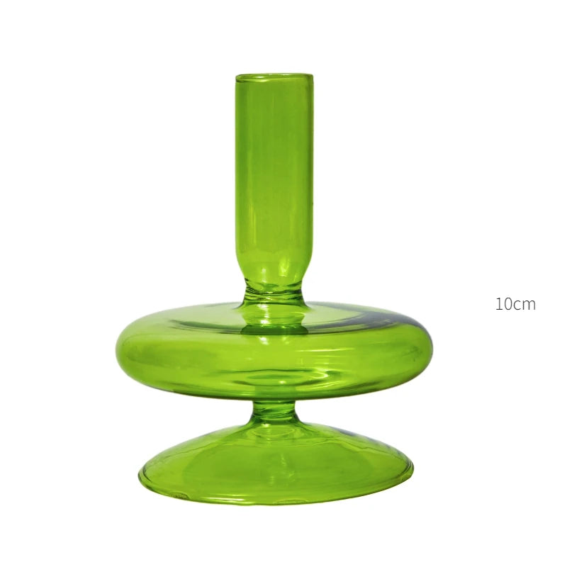 Lazzy House Candle Holders Decoration Wedding Nordic Green Glass Candlestick