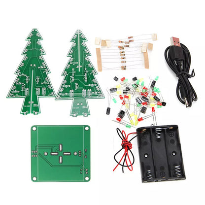 3D Christmas Tree DIY Kits 7 Color Light Flash LED Circuit Christmas Trees Xmas