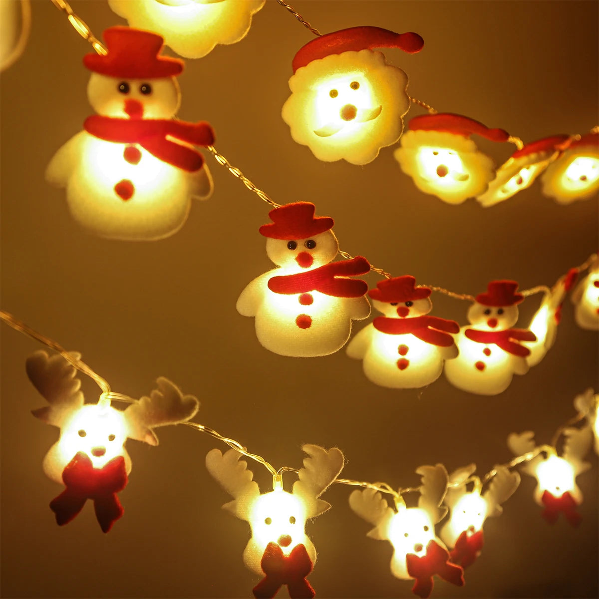 Snowman Christmas LED Garland String Lights Merry Christmas Decorations