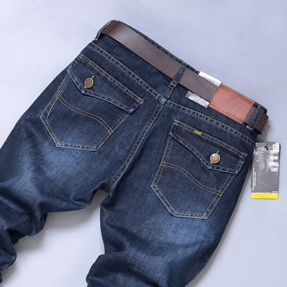 2024 New Men's Denim Pants Korean Fashion Washed Baggy Jeans Streetwear