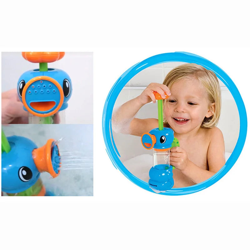 Kids Shower Bath Toys Cute Yellow Duck Waterwheel Elephant Toys Baby Faucet