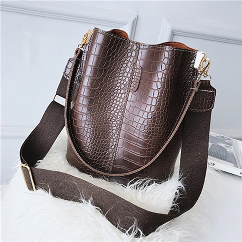 DIDA BEAR Crocodile Crossbody Bag for Women Shoulder Bag Brand Designer Women