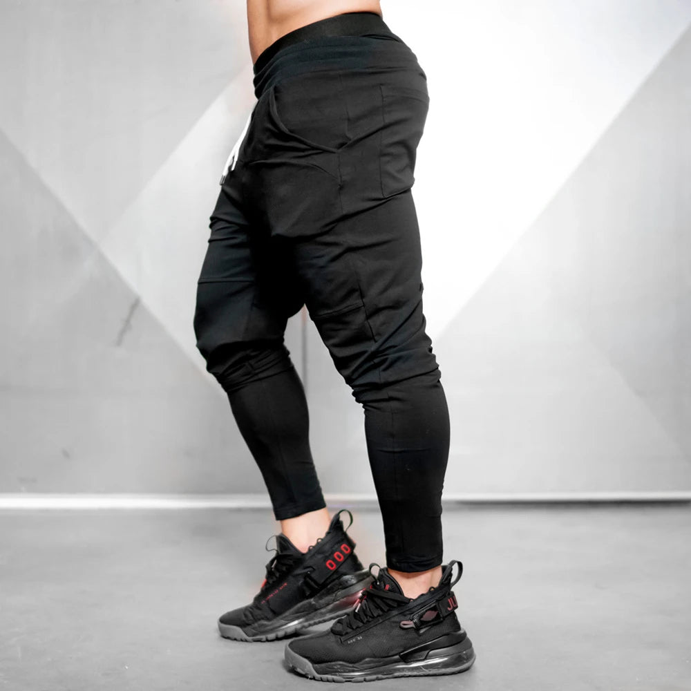 Solid Gym Sweatpants Joggers Pants Men Casual Trousers Male Fitness Sport