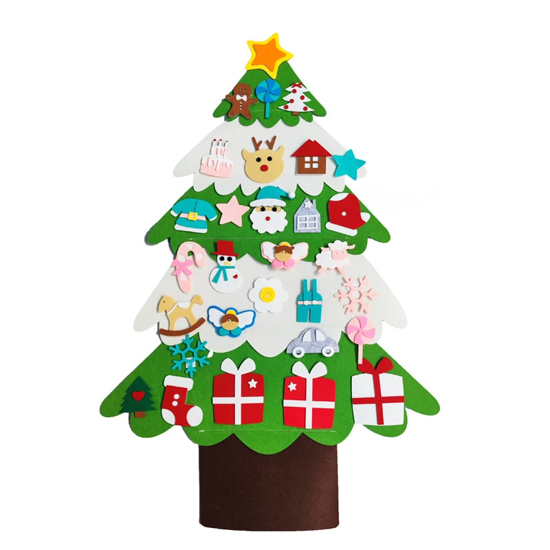 Kids DIY Felt Christmas Tree Merry Decorations for Home 2024 Christmas