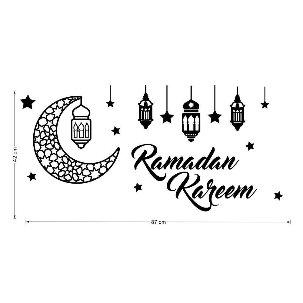 Muslim Islam Eid Mubarak Ramadan Crystal Mirror Wall Sticker Room Decorations