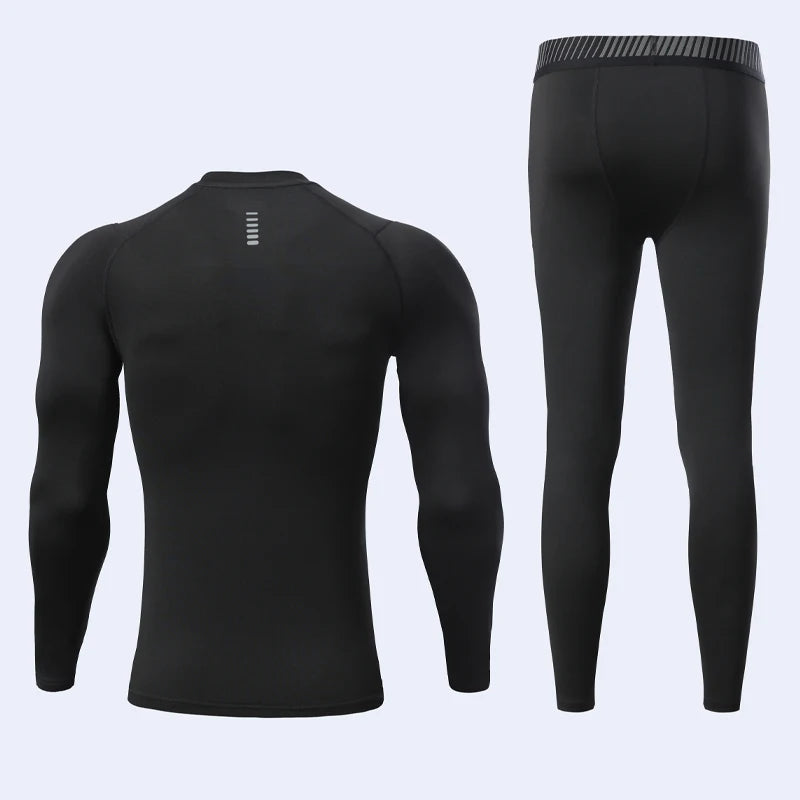 Tight Sport Sets Men Thermal Underwear Soccer Jersey