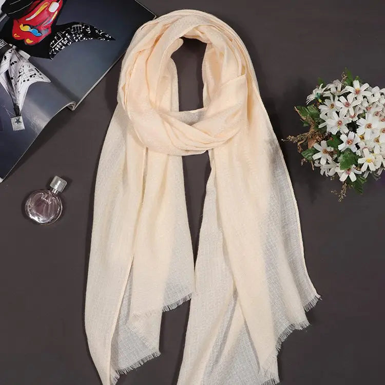 Luxury Brand Silk Women Scarf Solid Soft Cotton Scarves Female Shawl