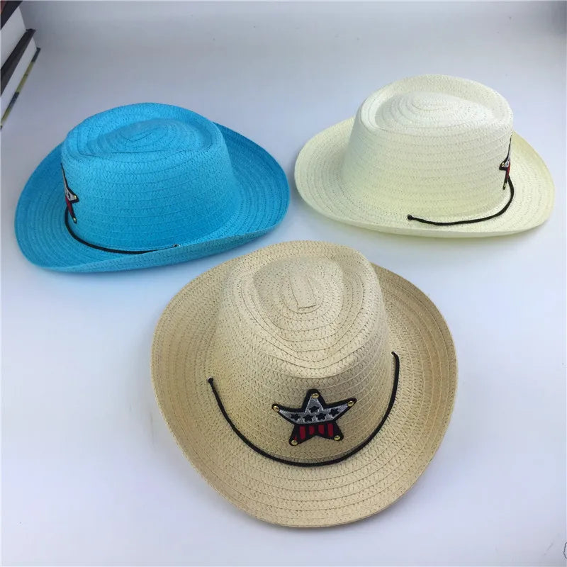 Outdoor Children's Jazz Cowboy Hat Summer Straw Hat Boys