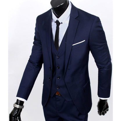 S-6xl (Jacket+Pants+Vest)Full Regular Fit 3 Piece Suits Single