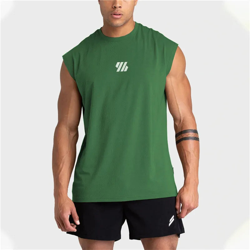 2024 Summer New Gym Vest Men Bodybuilding Sleeveless Sports Tank