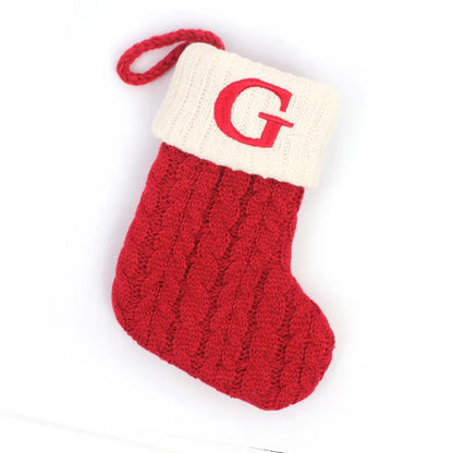 Letters Christmas Stocking New Knitting Christmas Tree Pendant Decorations