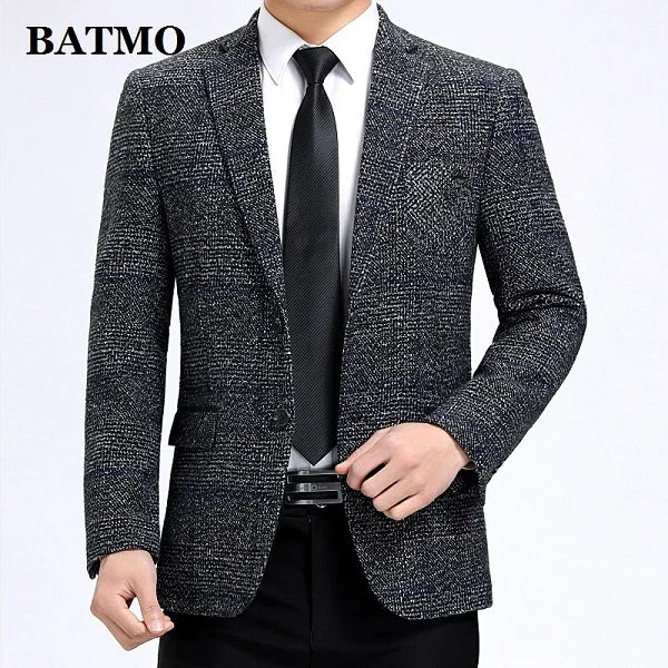 Batmo 2023 New Arrival High Quality Smart Plaid Casual Blazer Men,men's Casual