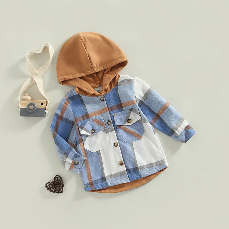 1-6y Autumn Fashion Little Kids Boys Girls Cotton Shirts Jacket Child