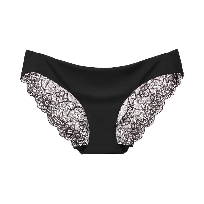 Women's Sexy Lace Panties Seamless Cotton Crotch Breathable Ladies Low-Rise