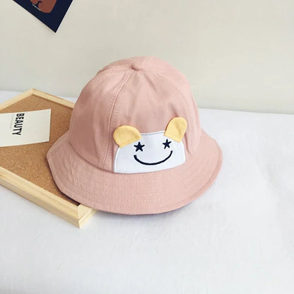 2-6 Years Old Panama Cap for Kids Spring Summer Cartoon Bucket Hats