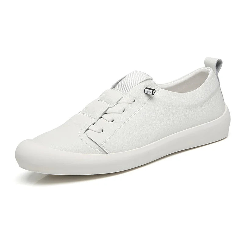 Genuine Leather Shoes Men Footwear Casual Male Footwear Fashion Brand White.