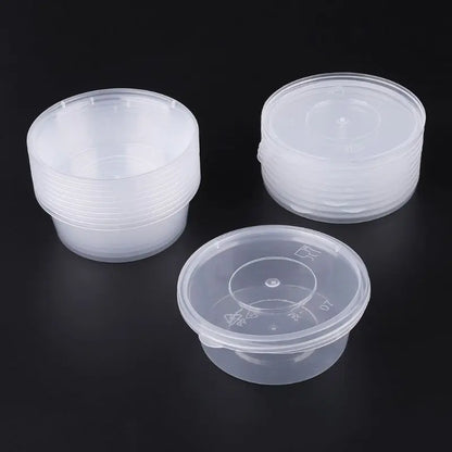 10pcs Kitchen Disposable Plastic Sauce  Pot Chutney Container With Lid Slime.