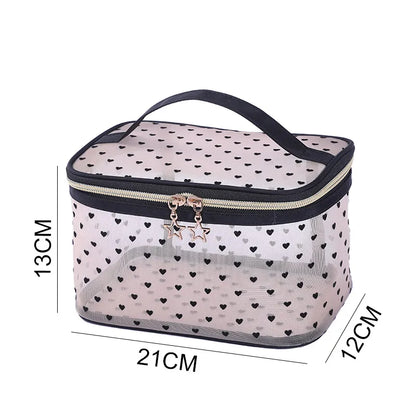 Portable Cosmetic Bag for Women Multifunctional Fine Mesh Toiletries Storage