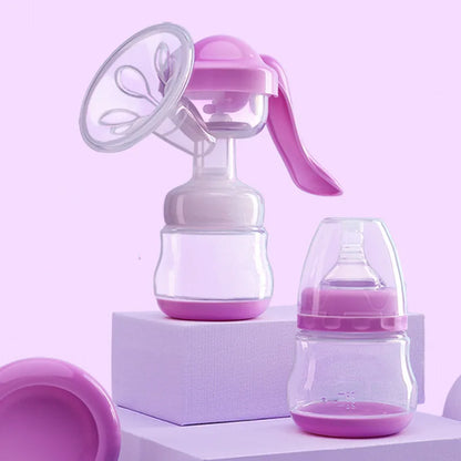 Breasts Pump Bottle Baby Bottle Manual Breast Bag Pump Powerful Suction