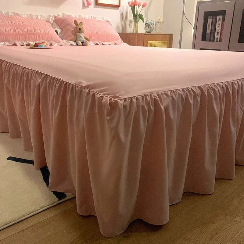 Princess Style Seersucker Ruffles Kawaii Bedding Set