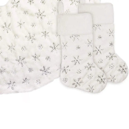 New Year Christmas Stocking Xmas Gift Candy Bag Snowflake Christmas Decorations