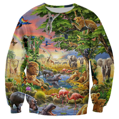 Animal World Lion / Hippo / Elephant 3D Printed Sweatshirt for Men/Women