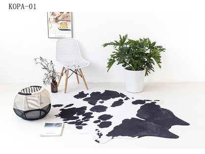 Living Room Faux Fur Animal Skin Rugs Cowhide Rug Cow Hair on Hide Cow Print Rug