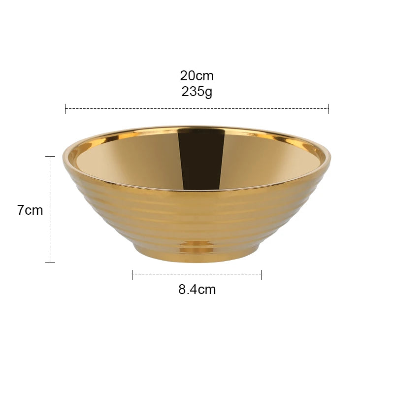 Stainless Steel Soup Bowl Gift Double Layer Anti-Scalding Tableware