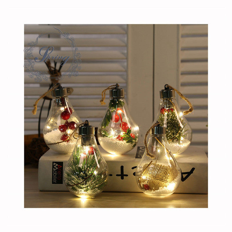 PET Lighted Clear Plastic Christmas Ball Led for Christmas Tree Decor