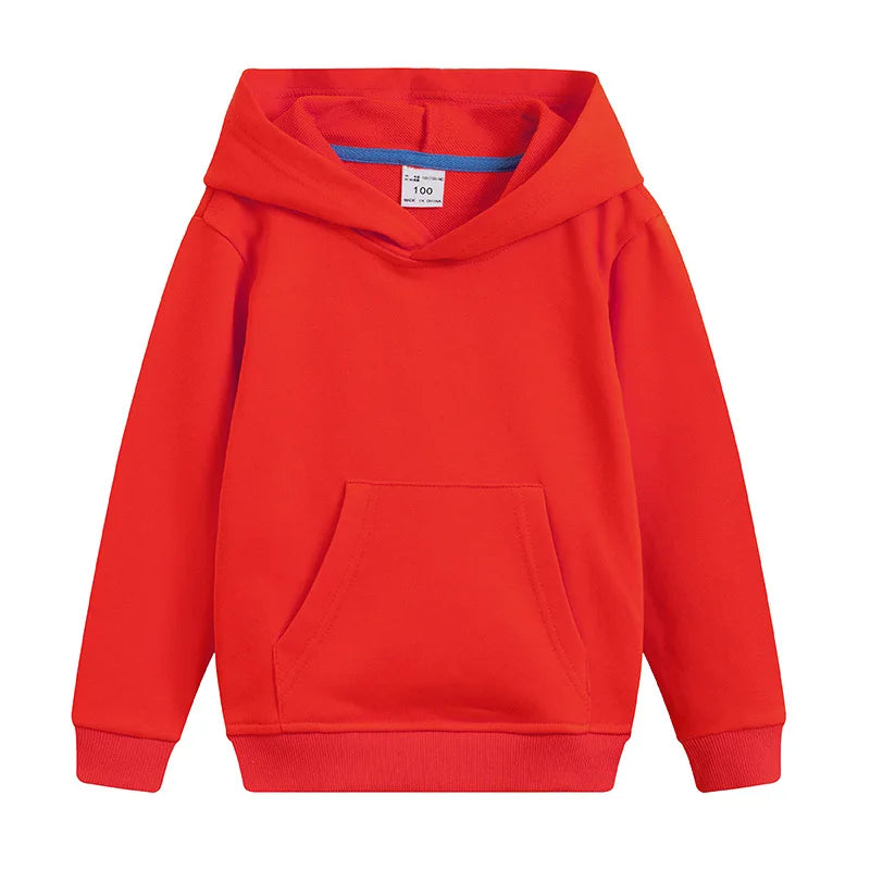 DE PEACH Autumn Winter Cotton Kids Girls Boys Hoodies Outerwear Teenager