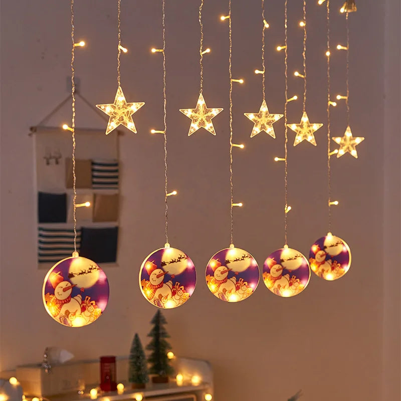 I183 New Decoration LED Light String Christmas Tree Snowflake Lights Indoor Room